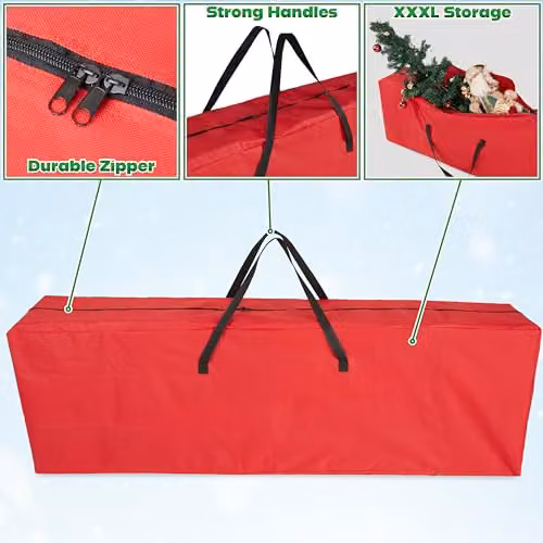 Deco Express Christmas Tree Storage Bag in Red, W/D/H: 160 x 30 x 50 cm – 3