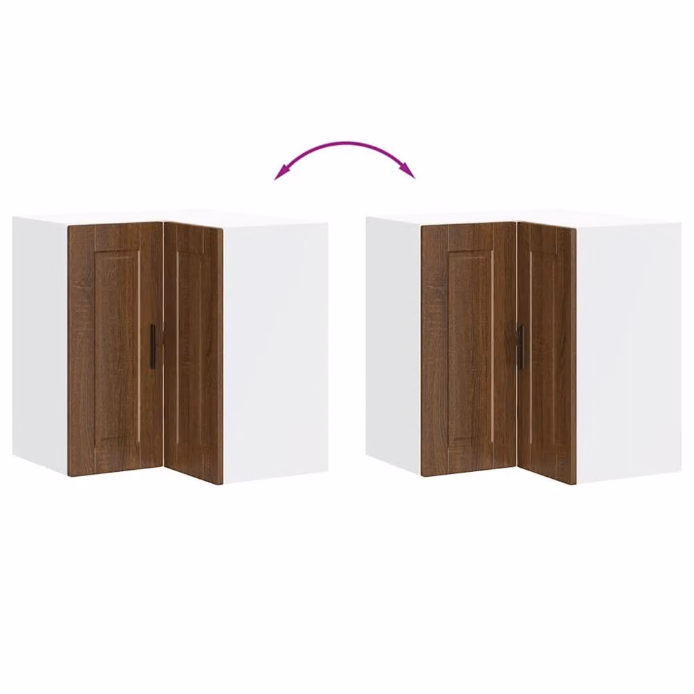 Berkfield Home Porto Wall Mounted Kitchen Corner Cabinet in Brown Oak Engineered Wood W/D/H: 57 x 60 x 57 cm – 4