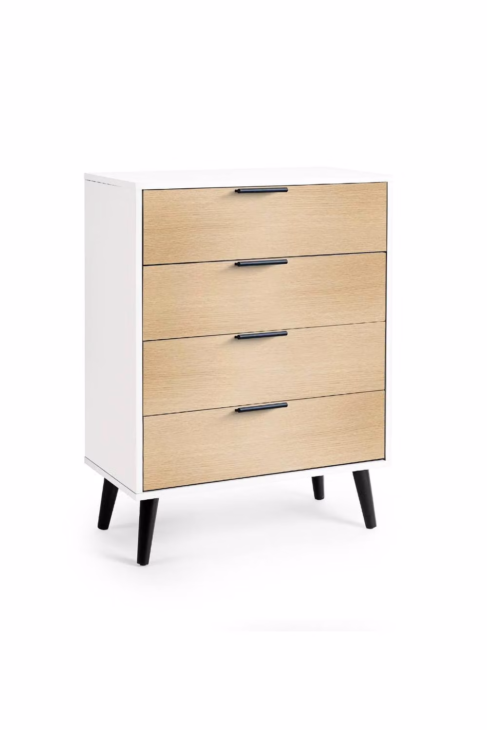 Julian Bowen Alba 4 Drawer Wide Chest in White and Oak, W: 100.5 cm, H: 78 cm, D: 40 cm – 2