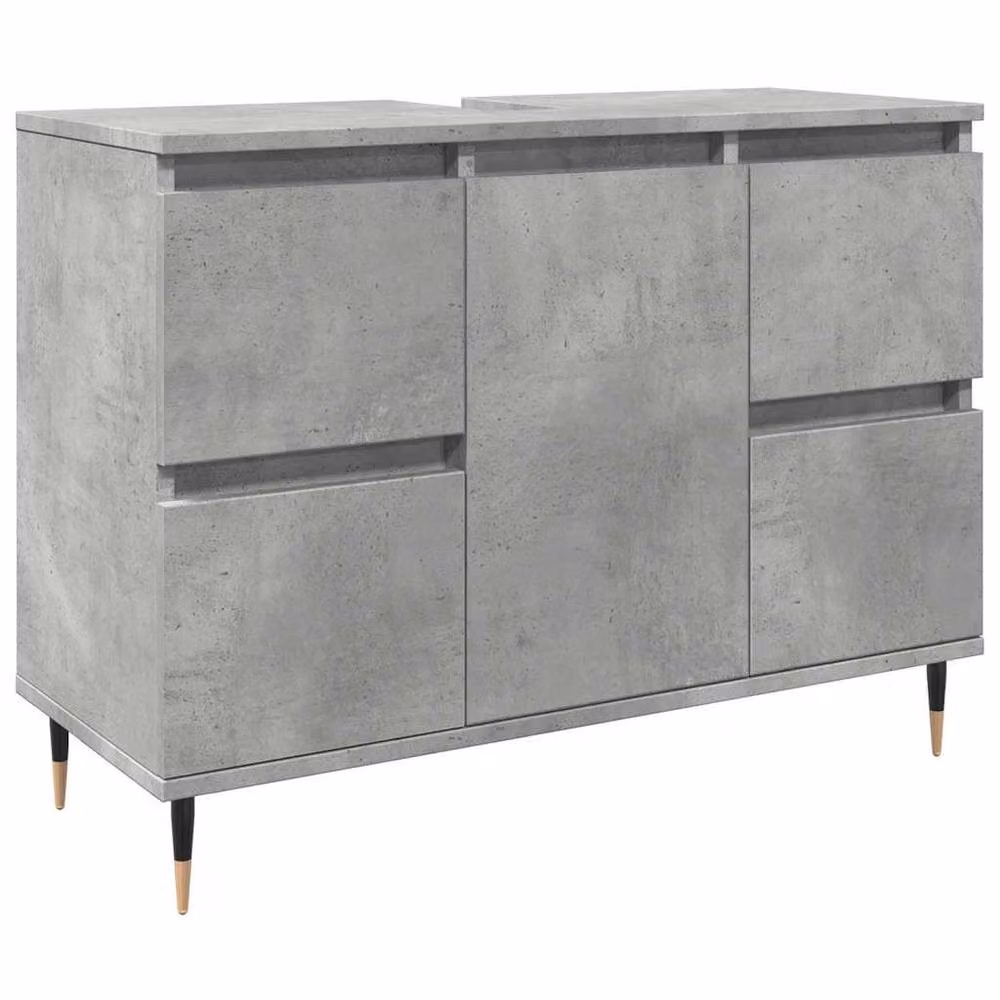 Berkfield Home Durable Bathroom Cabinet in Concrete Grey, W/D/H: 80 x 33 x 60 cm – 2