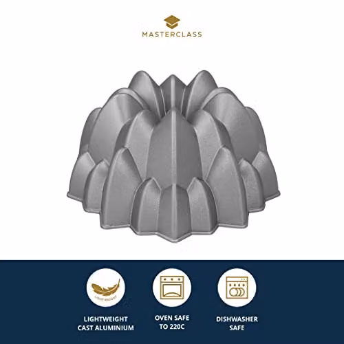 MasterClass Non-Stick Cast Aluminium Round Cake Tin, Grey, Diameter: 24 cm – 2
