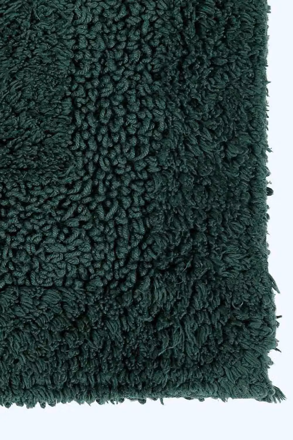 Homescapes Luxury 2 Piece Reversible Cotton Bath Mat and Pedestal Mat Set in Forest Green – 3