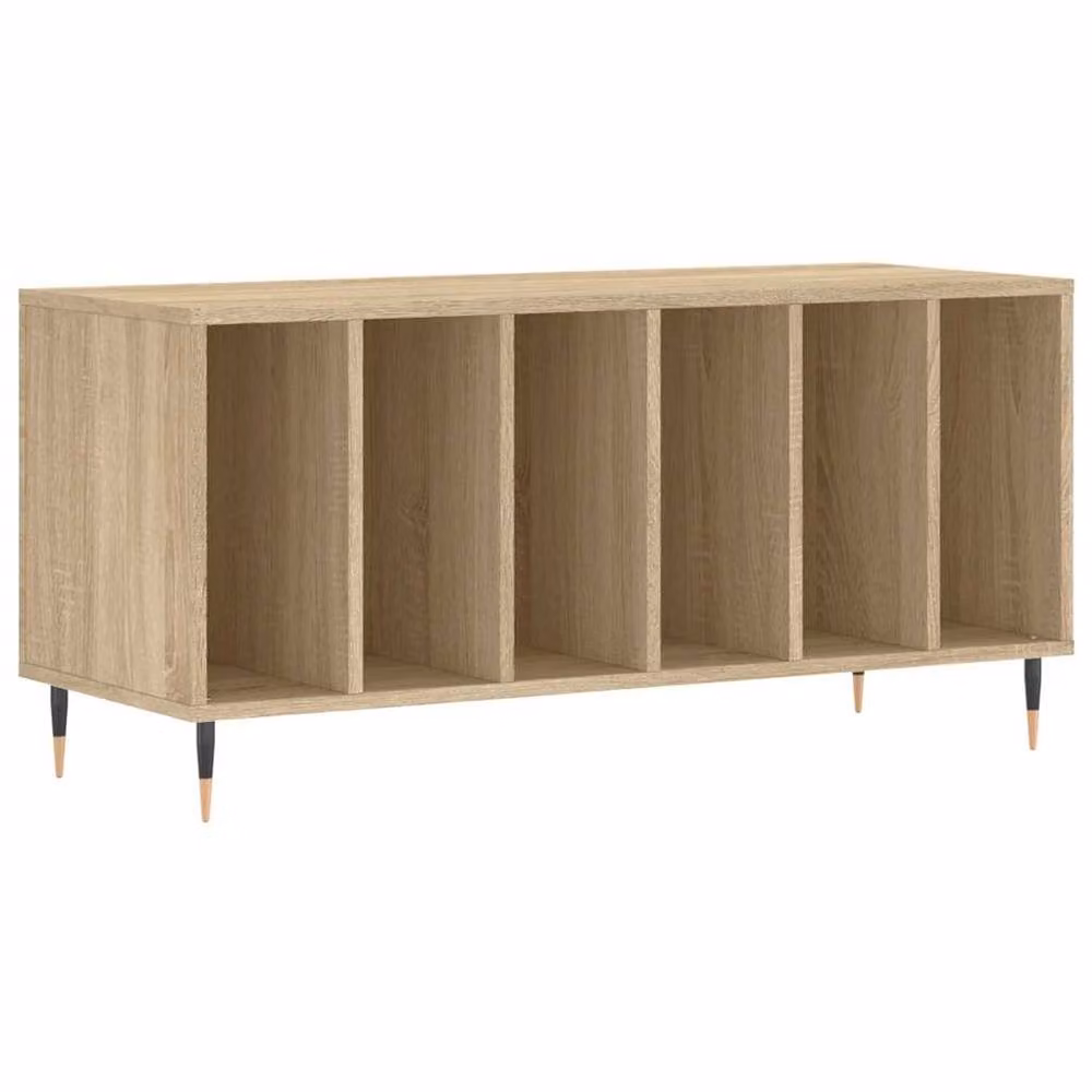 Berkfield Home Record Cabinet in Sonoma Oak, Brown, W/D/H: 100 x 38 x 48 cm – 3