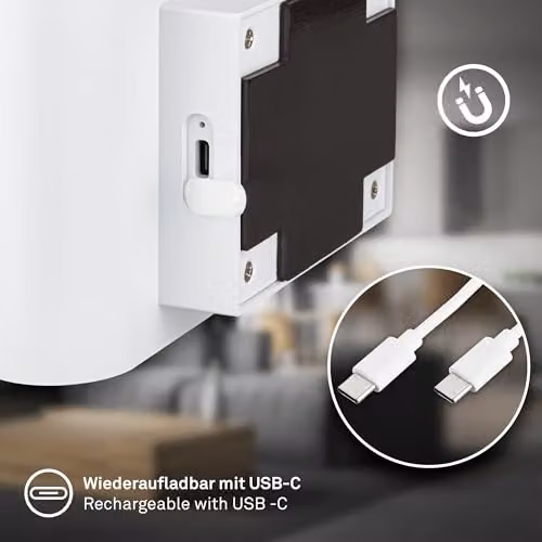 Briloner Rechargeable LED Wall Light with Motion Sensor and Up & Down Lighting, White, W/D/H: 16 x 9.5 x 6.5 cm – 7