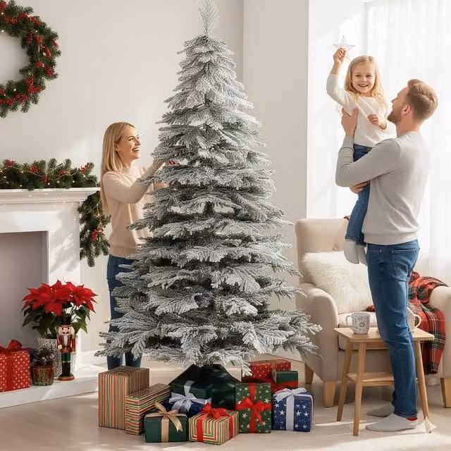 Costway 180 cm Green Artificial Christmas Tree with Lush Branch Tips