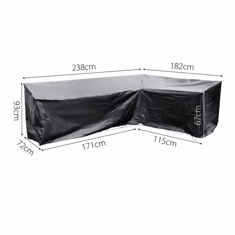 Cozy Bay Fiji EZBreathe Right L Shape Patio Set Cover in Black