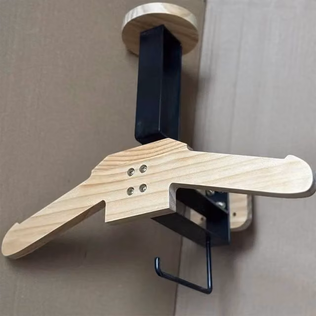 FLAVORA Wall Mounted Wooden Helmet Rack in Beige, Sand or Brown, Width: 50 cm