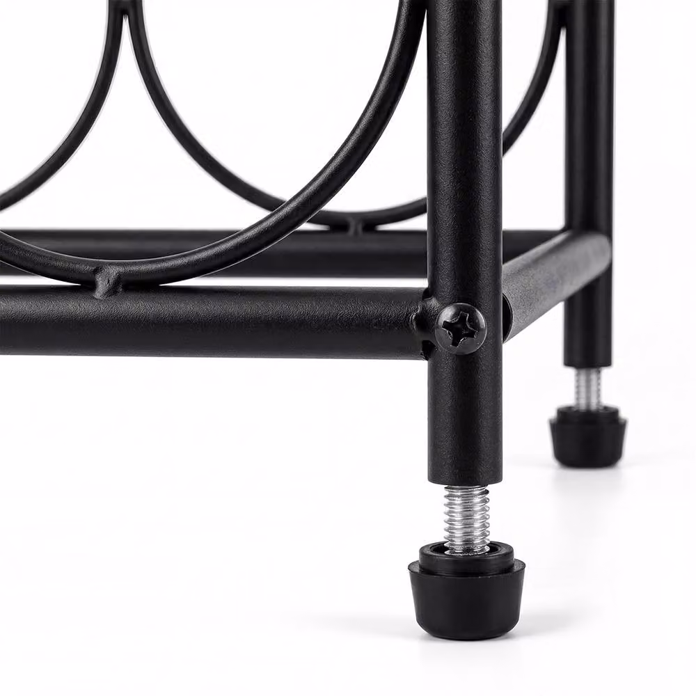 Levede Black Lacquered Metal Freestanding Wine Rack for 23 Bottles – 4