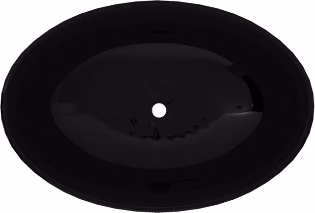 Berkfield Home Luxury Oval Ceramic Countertop Basin in Black, W: 40 cm, D: 33 cm, H: 13.5 cm