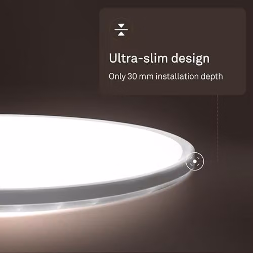 B.K.Licht White LED Slim Panel Ceiling Light, 16W, 1900lm, 4000K Neutral White, IP44 Splash-Proof, W/D/H: 24 x 30 x 3 cm – 6