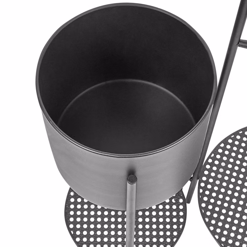 Wyld and Coco Matt Black Metal Minimalist Indoor Plant Stand – 4