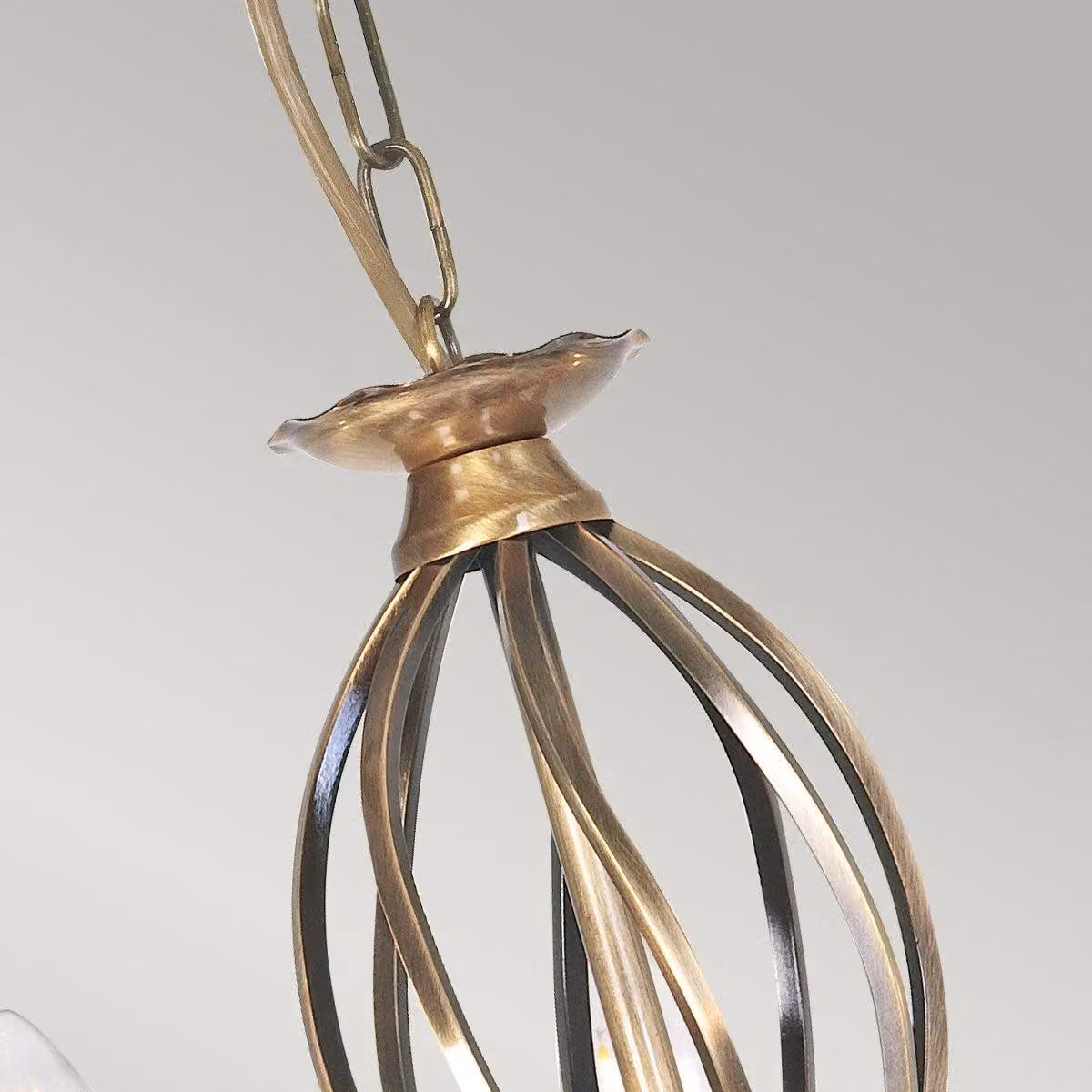 Netlighting Artisan 5 Light Chandelier in Yellow with Aged Brass Finish and E14 Base – 2
