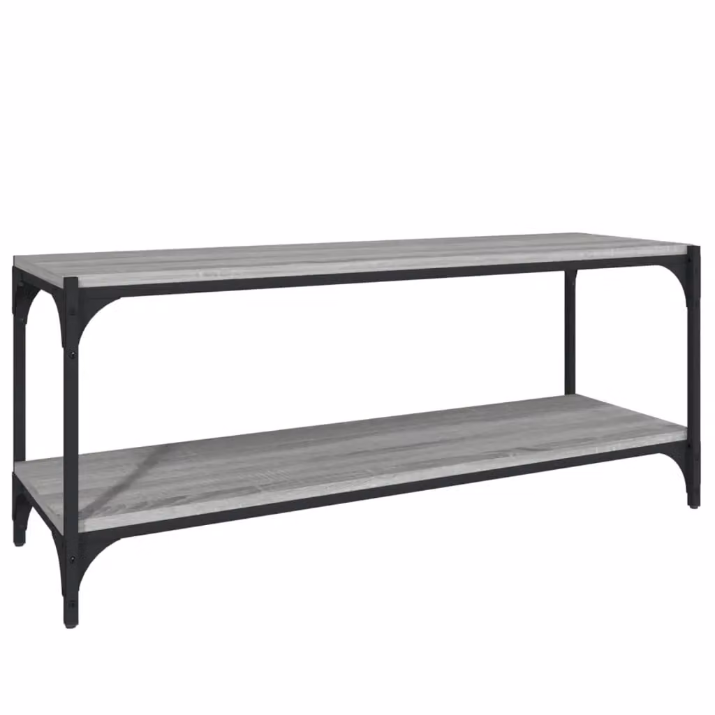 Berkfield Home Grey Sonoma Industrial TV Cabinet in Engineered Wood and Steel, W/D/H: 100 x 33 x 41 cm – 2