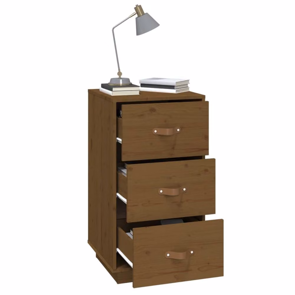 Berkfield Home Bedside Cabinet in Honey Brown Solid Pine, W/D/H: 40 x 40 x 75 cm – 3