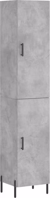 Berkfield Home Highboard in Concrete Grey, H 180 x W 34.5 x D 34 cm – 1