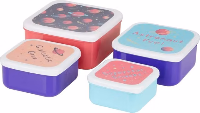 Orsina Stackable Set of 4 Airtight Plastic Lunch Boxes, Multicolour – 1