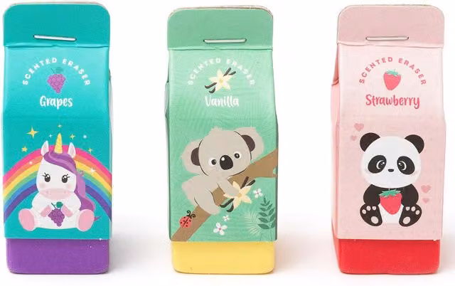 Legami Pack of 3 Multicolour Animal Themed Scented Erasers