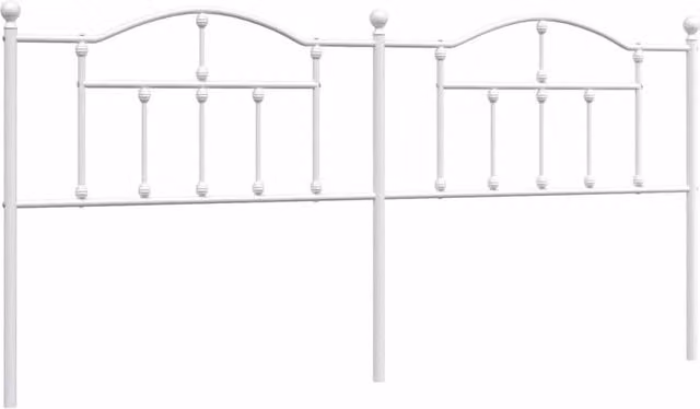 Berkfield Home Classic Metal Headboard, White, Width: 193 cm