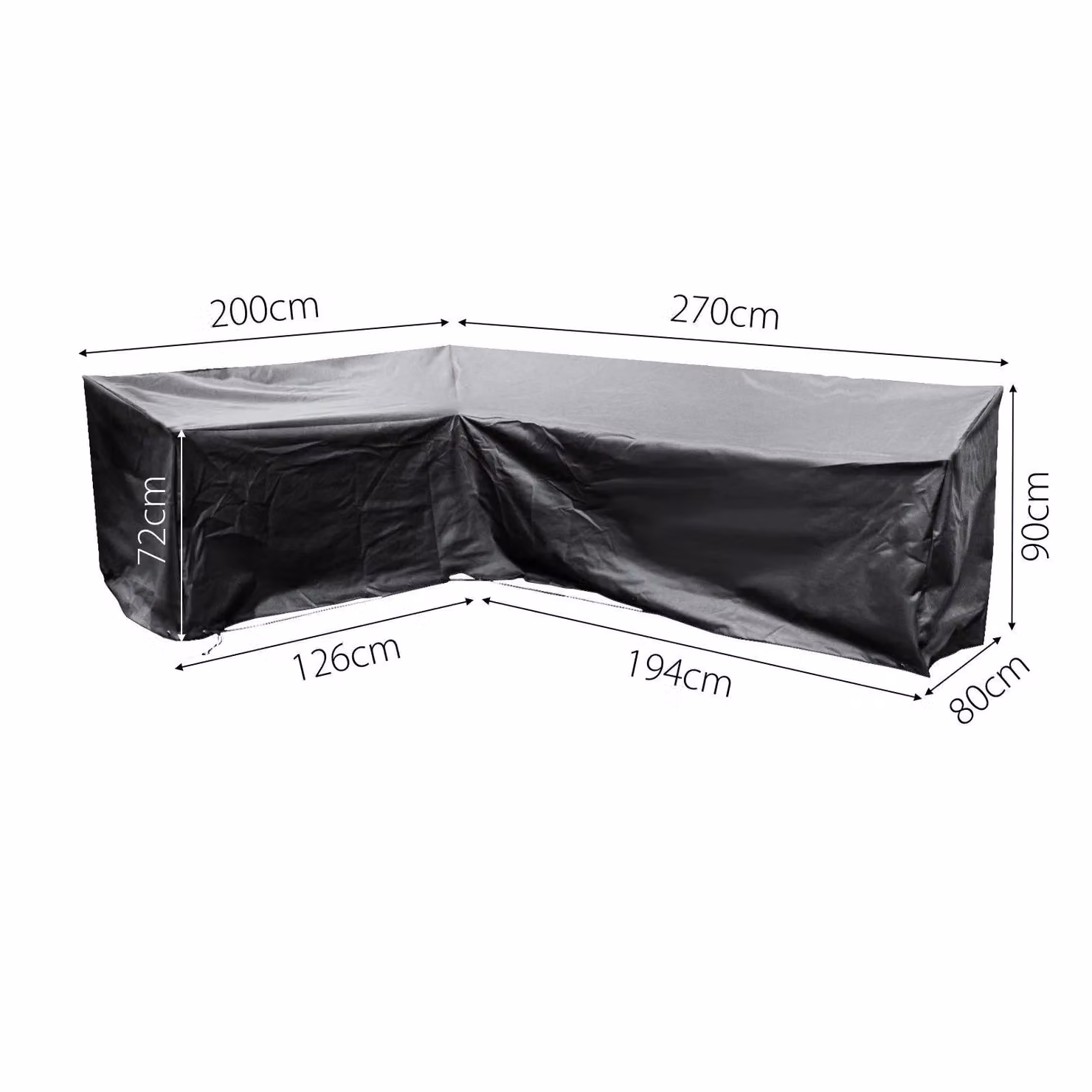 Cozy Bay EZBreathe XL Left L Shape Corner Sofa Cover in Black – 2
