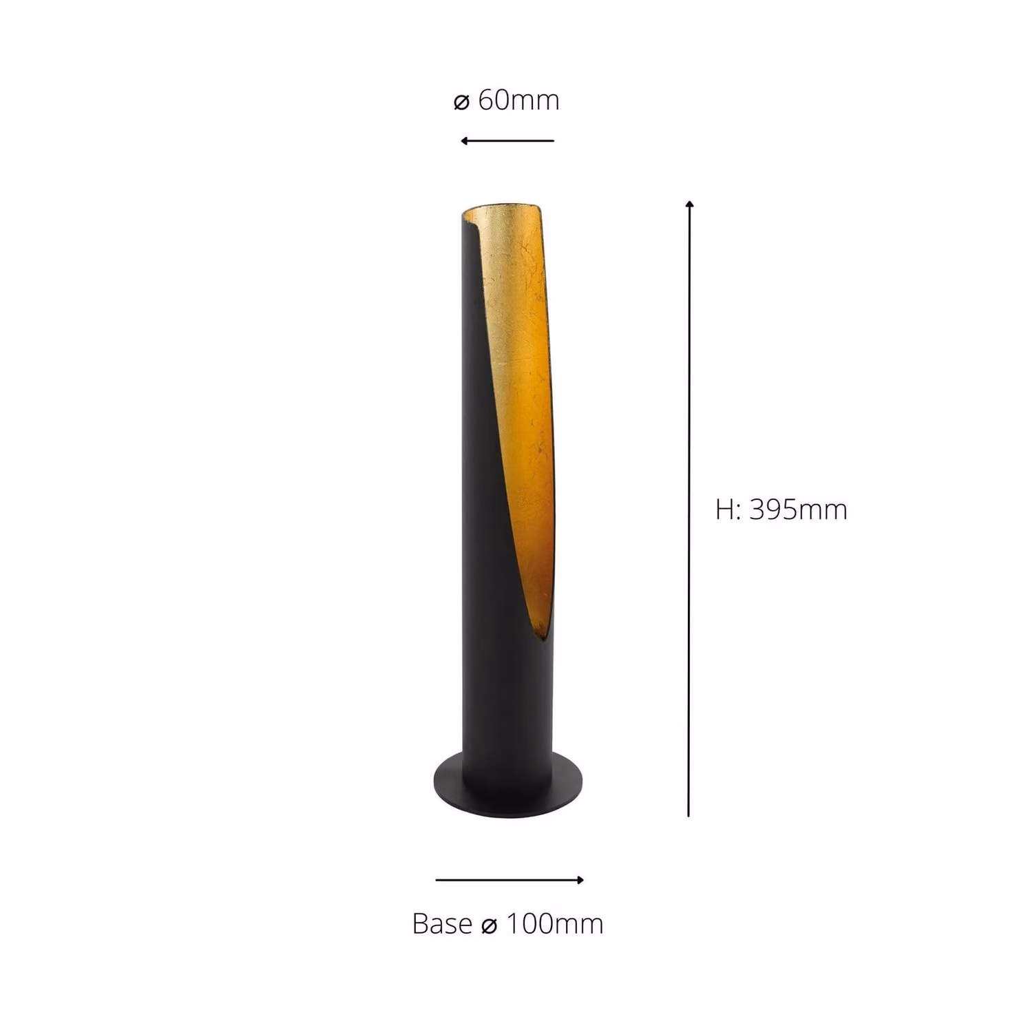 Eglo Barbotto Modern Table Lamp in Black and Gold/Brass with LED Bulb – 4