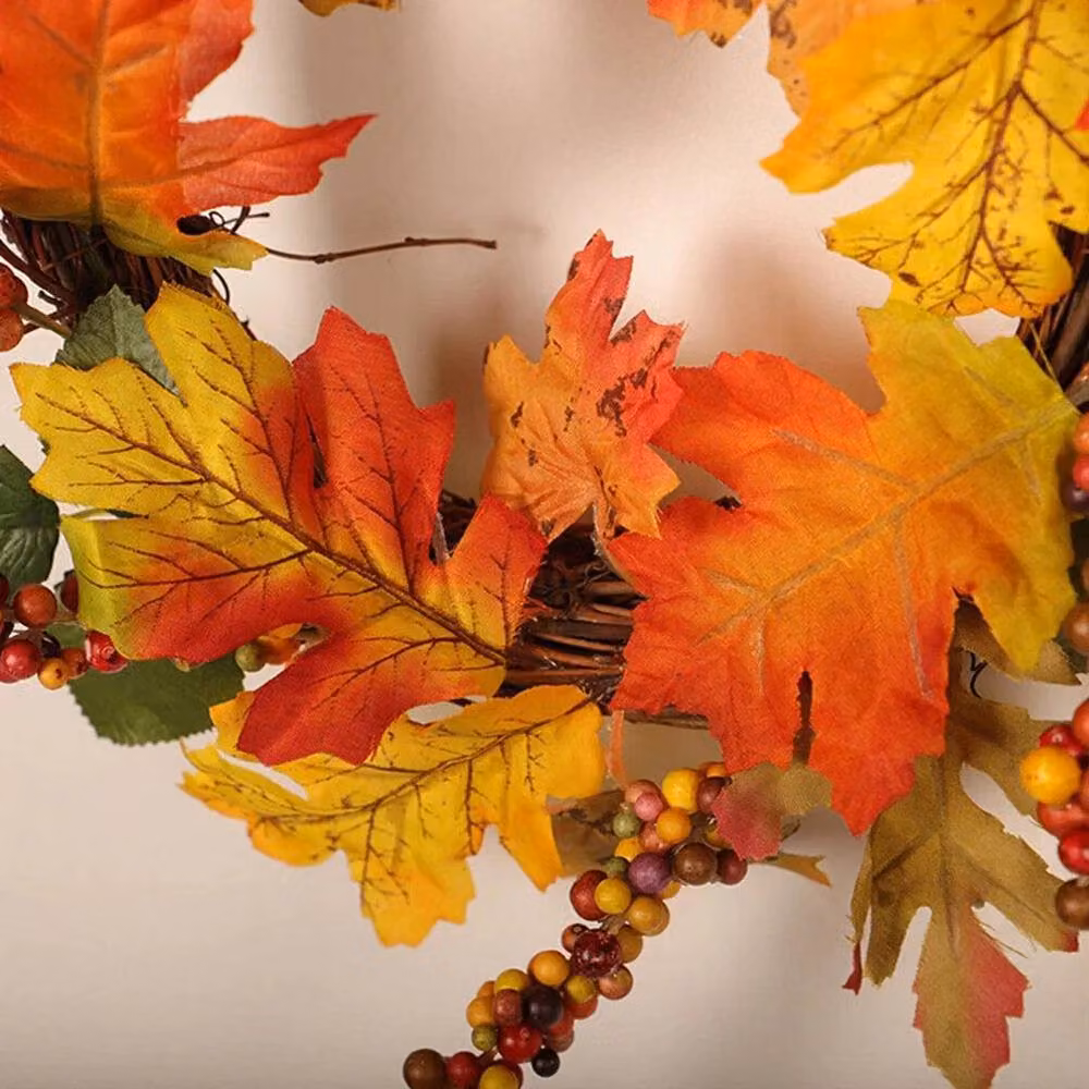 KORVIXA Autumn Harvest Berry Wreath in Red, Diameter: 100 cm – 4