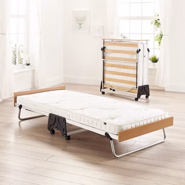 Jay-Be J-Bed Single Folding Bed with Anti-Allergy Pocket Sprung Mattress, Black, W/D/H: 90 x 190 cm