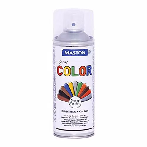 Maston Clear Gloss Solvent Based Spray Paint for Wood, 400 ml