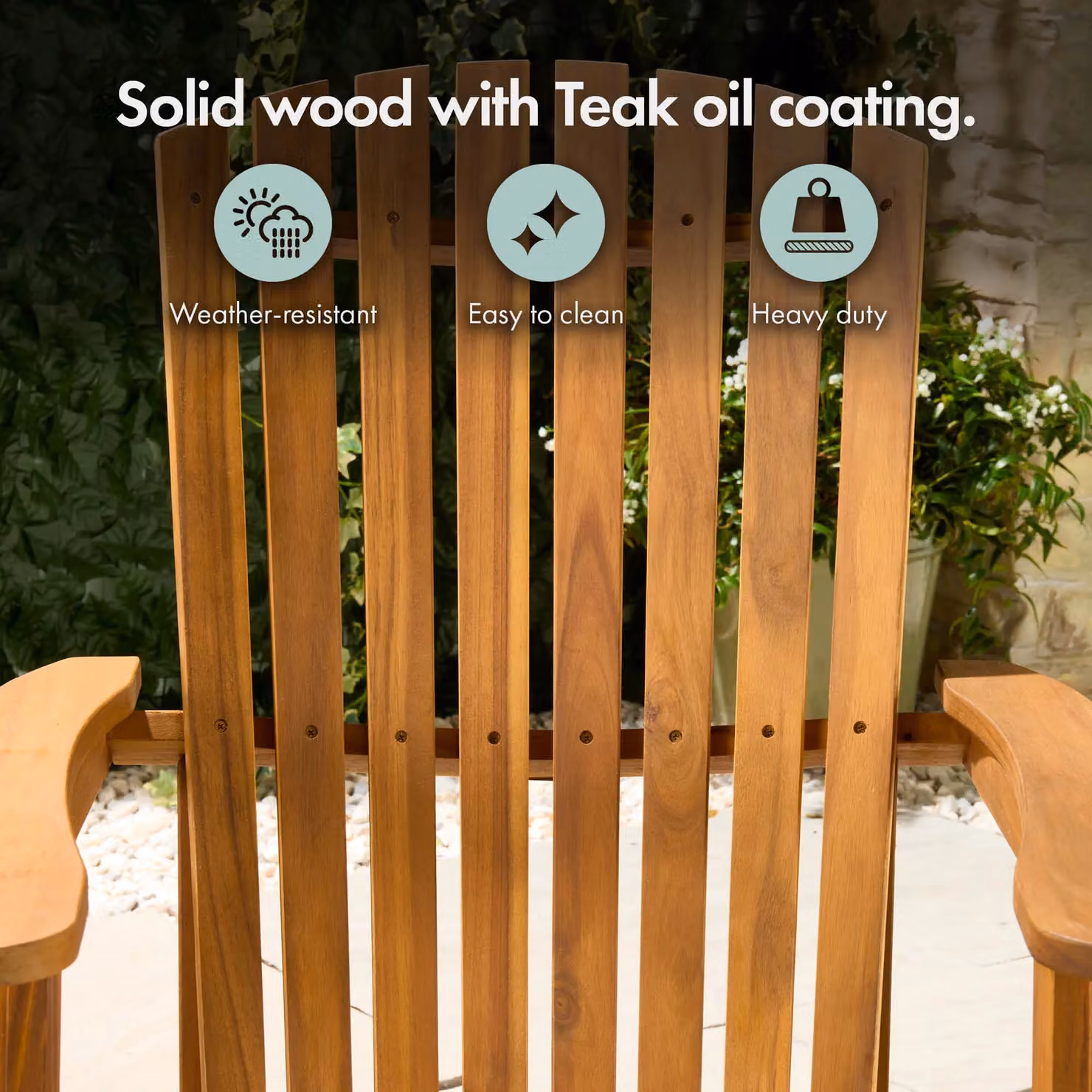 VonHaus Hudson Acacia Wood Adirondack Garden Chair in Natural Brown – 3
