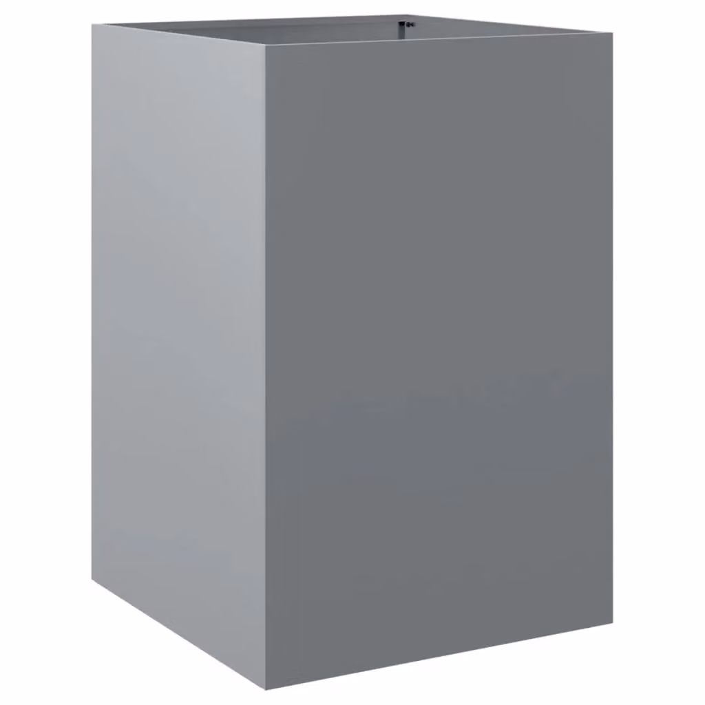 Berkfield Home Silver Galvanised Steel Ornamental Planter, W: 52 cm, D: 48 cm, H: 75 cm – 2