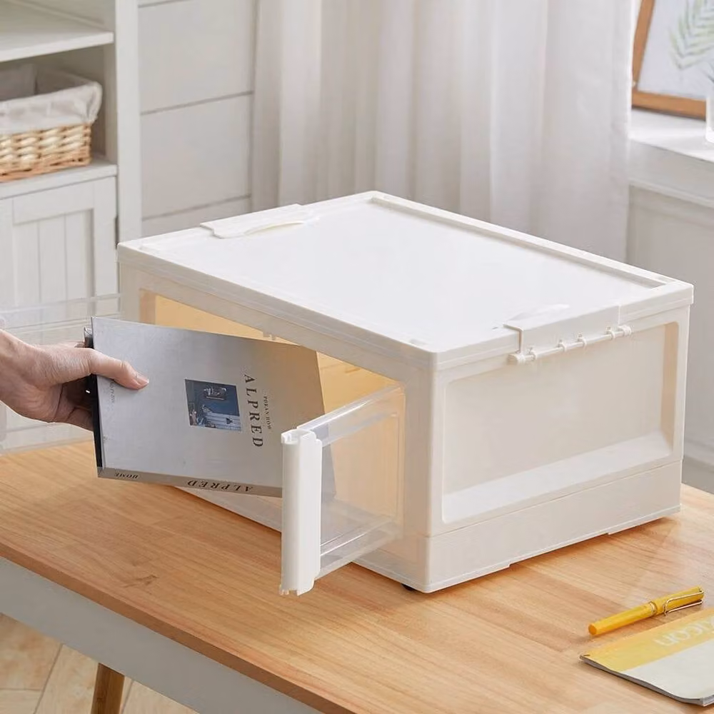 Kelvenix 38 L Foldable Plastic Storage Container with Lid in White – 2