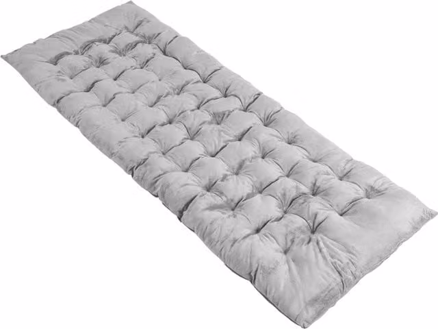 Costway Grey Crystal Velvet Outdoor Camping Cot Mattress and Lounge Chair Cushion for Adults