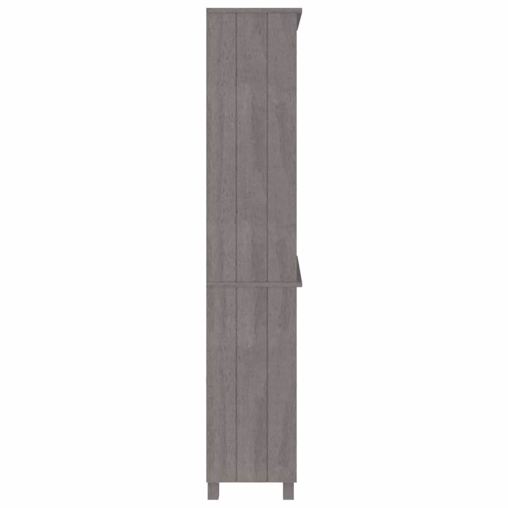 Berkfield Home Hamar Highboard in Light Grey Solid Pine Wood – 4