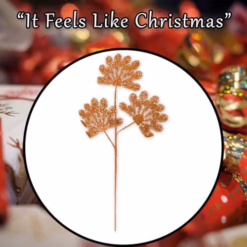 VFM e-Store Christmas Long Stem with Glitter Decoration in Orange and Multicolour, W/H: 22 x 60 cm – 6