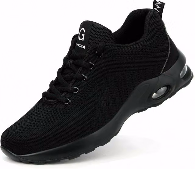 SAFETY BRANDS Men's Lightweight Water Resistant Safety Air Trainers with Steel Toe Cap in Black, Size 7 UK