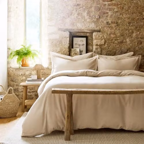 Christy Flannel Marl Cotton Standard Pillowcase Pair in Beige, W/H: 50 x 75 cm – 3