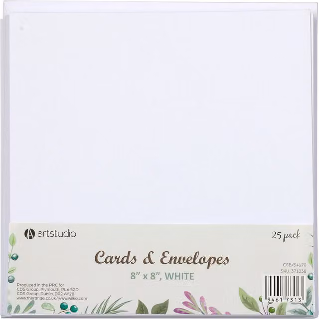 Art Studios Cards and Envelopes Pack in White, Brown and Ivory Paper