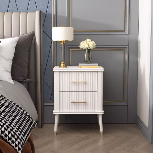 Cabinet Bits Cozzano 2 Drawer Bedside Table in White – 1