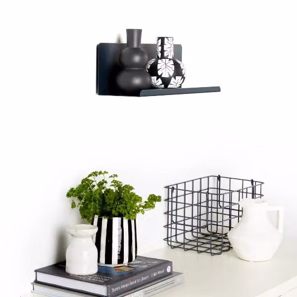 Mustard Made The Ledge In Slate Small Wall Mounted Metal Shelf, Grey, W/D/H: 35 x 13 x 12 cm – 4
