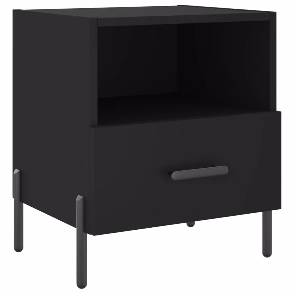 Berkfield Home Set of 2 Black Modern Bedside Cabinets, W/D/H: 40 x 35 x 47.5 cm – 4