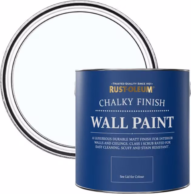 Rust-Oleum Icecap Matt Water-Based Chalky Wall Paint, Light Blue, 2.5 l