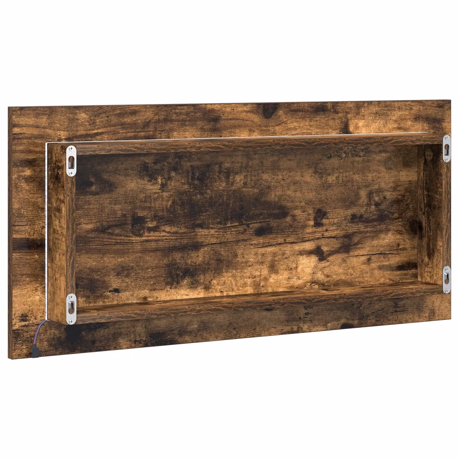 Berkfield Home Bathroom Mirror Cabinet with LED Light, Smoked Oak, Brown, W: 80 cm, D: 37 cm – 3