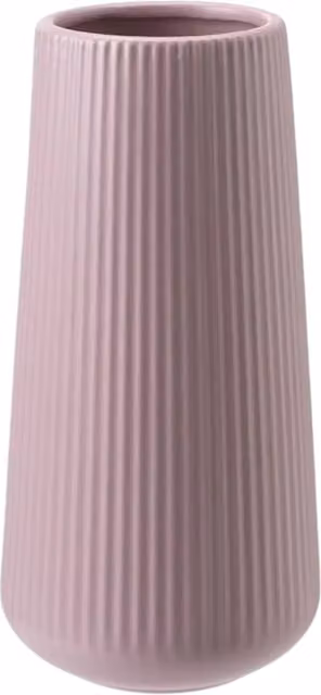 Kingsbury Gifts Elegant Ceramic Ribbed Vase in Pink, Height: 30 cm