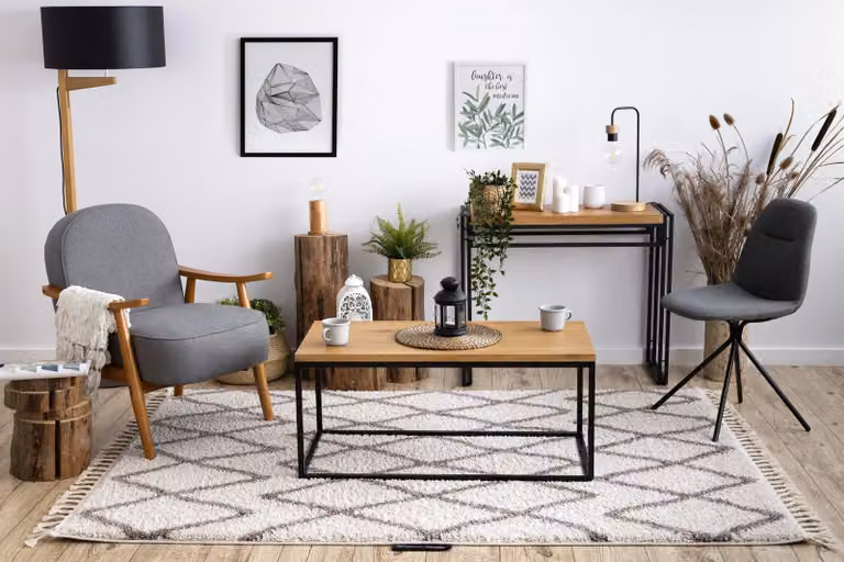 RugsX Berber Geometric Boho Rug in Yellow and Grey, W: 120 cm, L: 170 cm