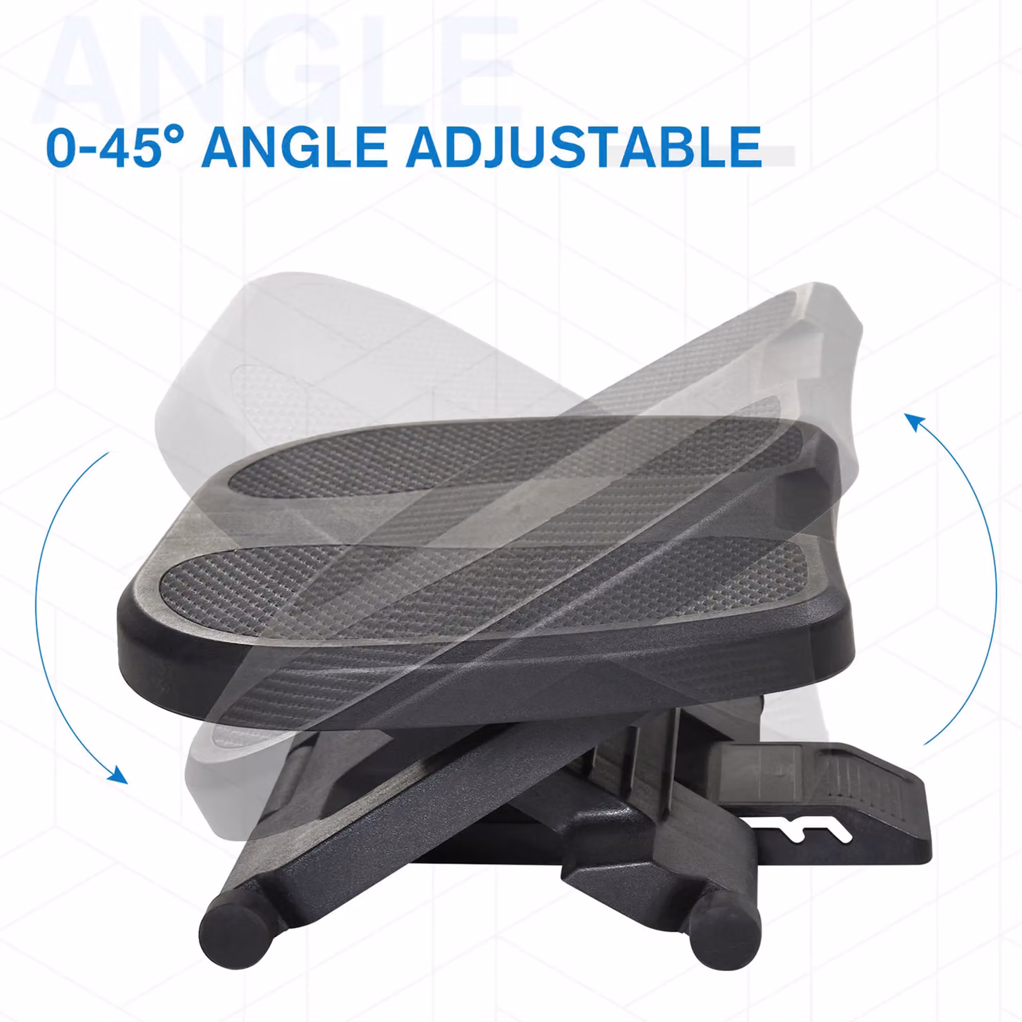HOMCOM Adjustable Under-Desk Footrest with Tilt Angle and Anti-Slip Surface, Black – 4