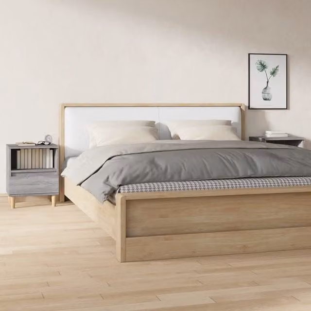 Berkfield Home Set of 2 Bedside Cabinets in Grey Sonoma, W/D/H: 40 x 35 x 50 cm – 1