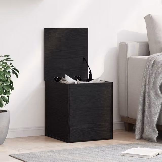Berkfield Home Storage Box in Black Oak, W/D/H: 40 x 42 x 46 cm