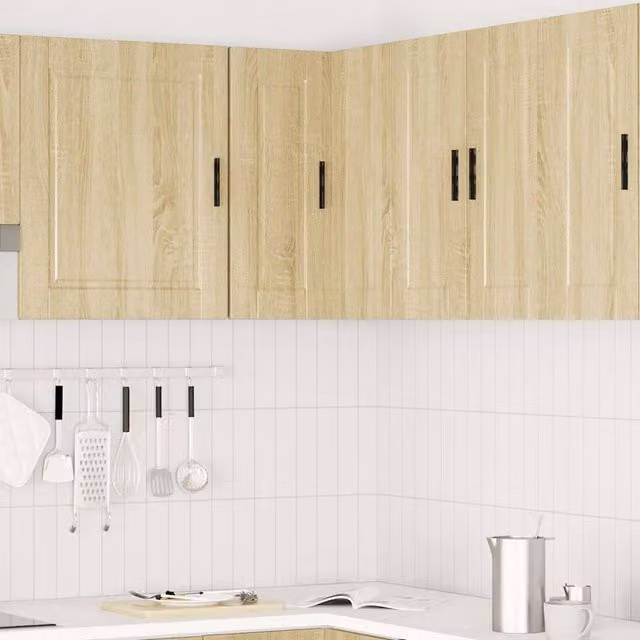 Berkfield Home Porto Wall Corner Kitchen Cabinet in Sonoma Oak Light Tan, W/D/H: 60.0 x 57.0 x 57.0 cm