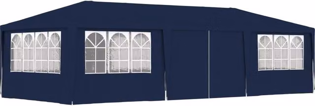 Berkfield Home Professional Party Tent with Side Walls and Windows, Blue, W/D/H: 9 x 4 m