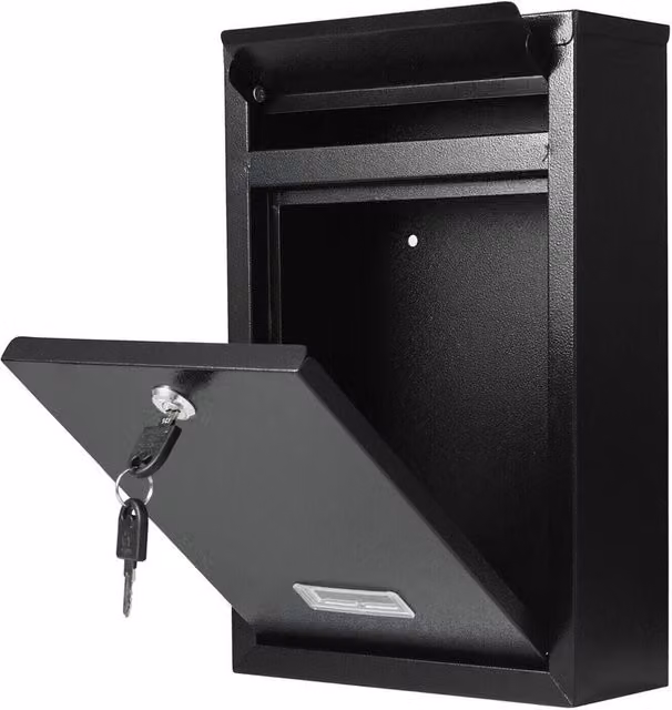 Nordara Black Steel Enamel Letterbox