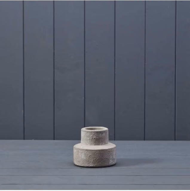 KDMD Minimalist Grey Concrete Round Candle and Tealight Holder